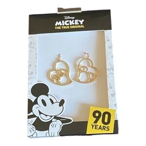 $5 ADD ON NEW Disney Mickie & Minnie Silhouette on Heart Yellow Fashion Earrings